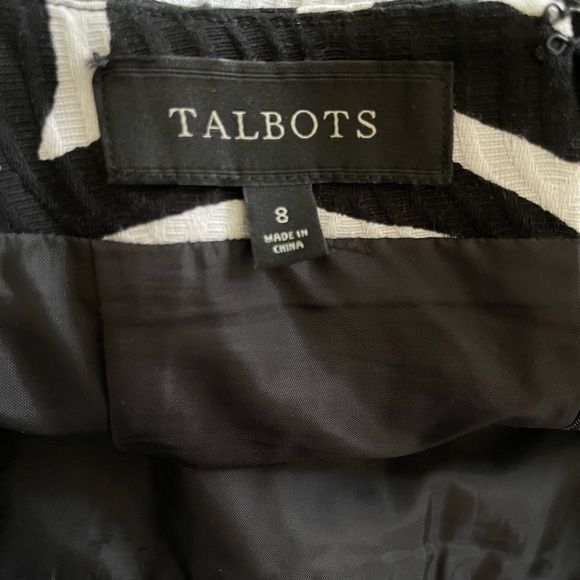 Talbots Black and White Mini Pencil Skirt Women’s Size 8 Office Career Fun - Picture 3 of 3